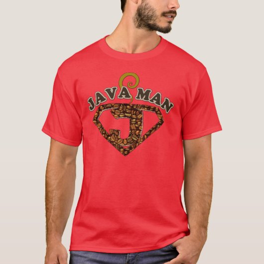 Java Man Coffee Spaß T - Shirt (Vorderseite)