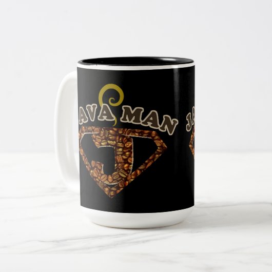 Java Man Coffee Spaß Zweifarbige Tasse (Vorderseite Links)