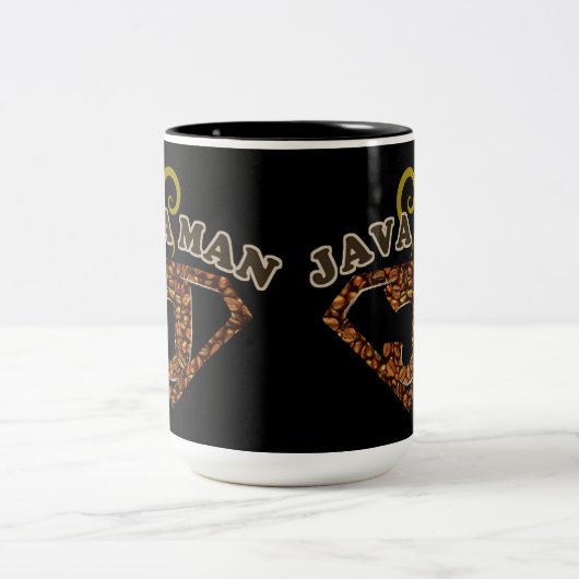 Java Man Coffee Spaß Zweifarbige Tasse (Mittel)
