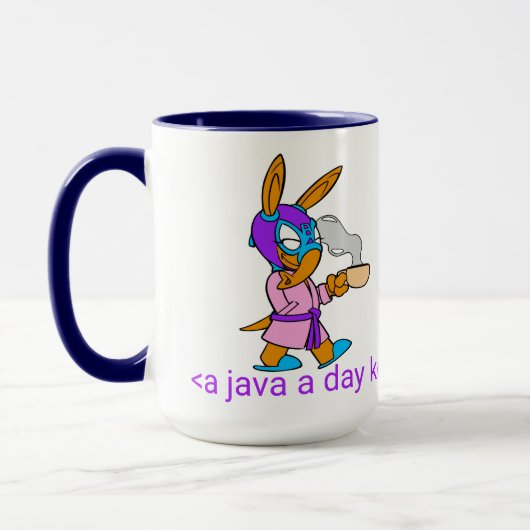 Java mit Erron Coffee Tasse (Links)
