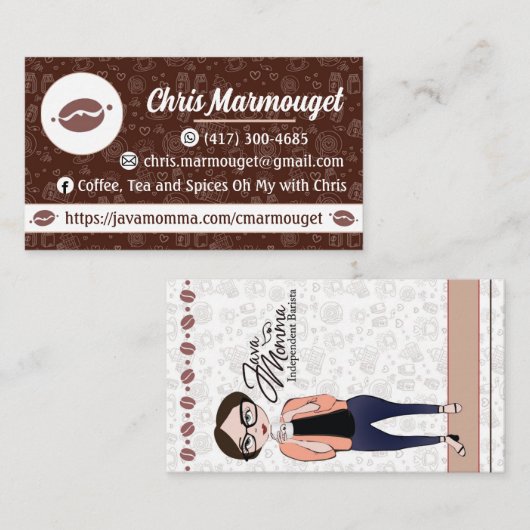 Java Momma Business Card Visitenkarte (Vorne/Hinten)