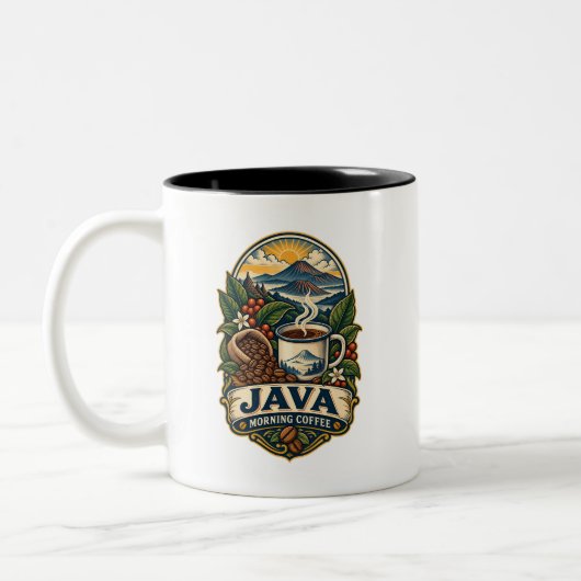 Java Morgenkaffee Vintage Zweifarbiges Tasse (Links)