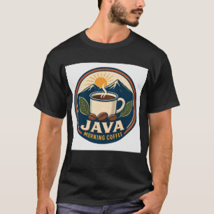Java Morning Coffee Retro-Abzeichen Vintage T-Shir T-Shirt