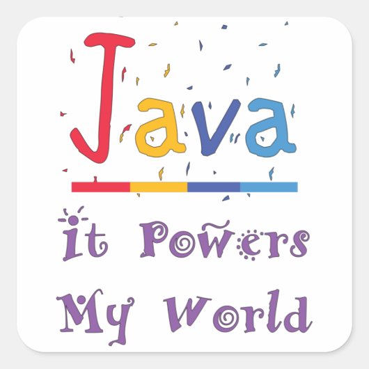Java-Power mein Weltquadratischer Aufkleber (Vorderseite)