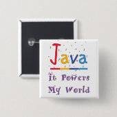 Java-Power meine Welt Button (Vorne & Hinten)