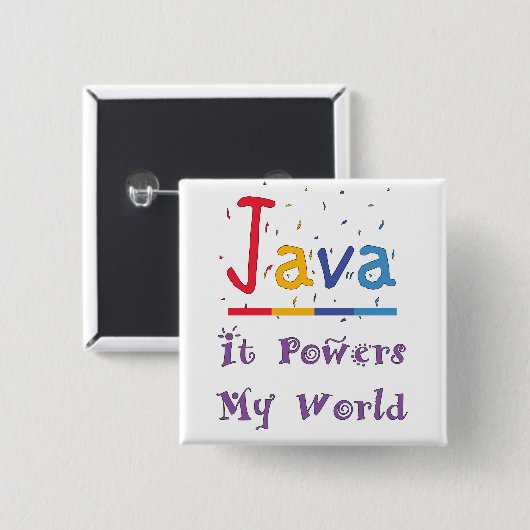 Java-Power meine Welt Button (Vorne & Hinten)