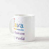 Java-Power meine Welt Kaffeetasse (Vorderseite Links)
