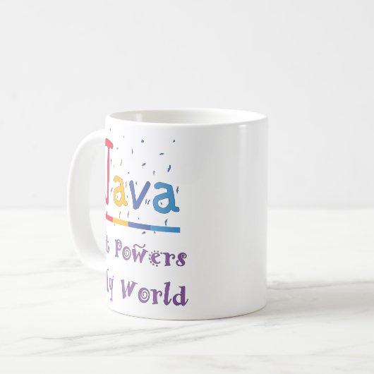 Java-Power meine Welt Kaffeetasse (Vorderseite Links)