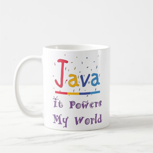 Java-Power meine Welt Kaffeetasse (Links)