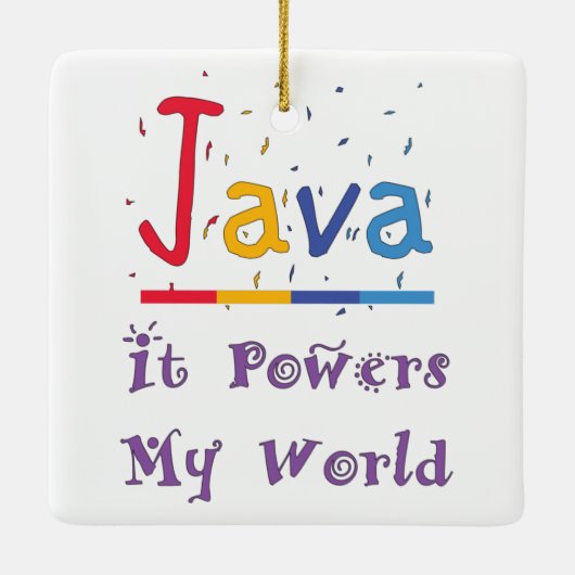 Java-Power meine Welt Keramikornament (Rückseite)