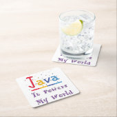 Java-Power meine Welt Rechteckiger Pappuntersetzer (Vor Ort)