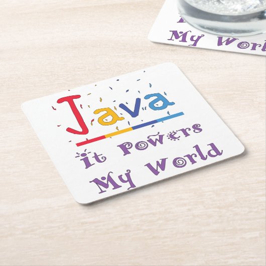 Java-Power meine Welt Rechteckiger Pappuntersetzer (angewinkelt)