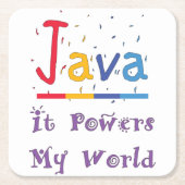 Java-Power meine Welt Rechteckiger Pappuntersetzer (Vorderseite)