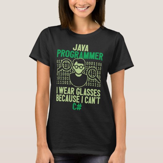 Java-Programmierer Ich trage eine Brille Computer T-Shirt (Vorderseite)