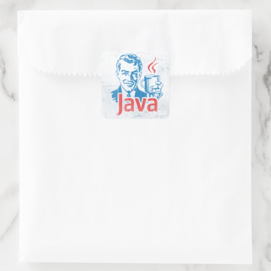 Java-Programmierer Quadratischer Aufkleber (Tasche)