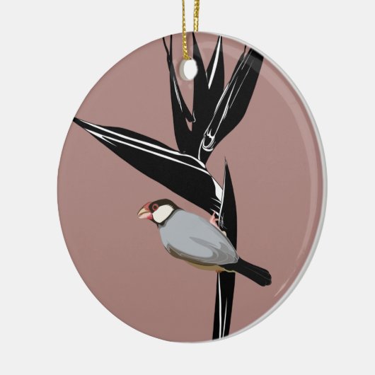Java Sparrow Bird Keramik Ornament (Links)