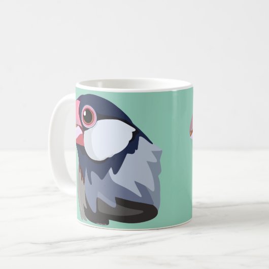 Java Sparrow - vereinfacht Kaffeetasse (Vorderseite Links)
