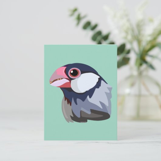 Java Sparrow - vereinfacht Postkarte (Stehend Vorderseite)