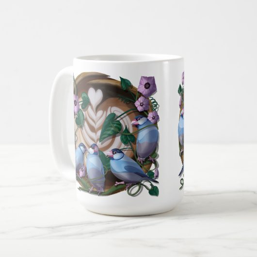 Java Sparrows, Java Coffee Kaffeetasse (Vorderseite Links)