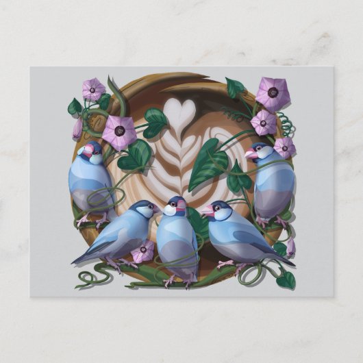Java Sparrows, Java Coffee Postkarte (Vorderseite)