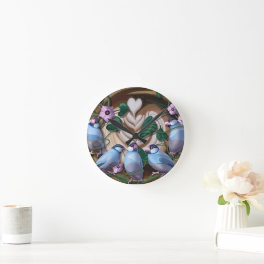 Java Sparrows, Java Coffee Runde Wanduhr (Zuhause)