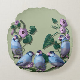 Java sparrows  rundes kissen