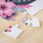 Java-Sperling Rosa Weiße Florale Marker-Illustrati Puzzle (Seite)
