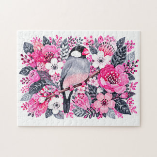 Java-Sperling Rosa Weiße Florale Marker-Illustrati Puzzle