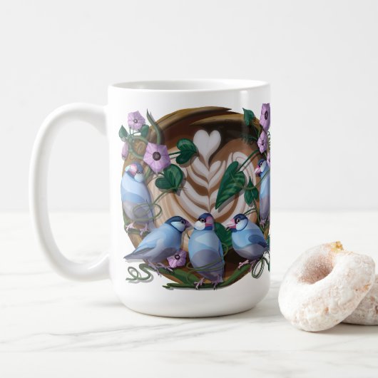 Java-Sperlinge, Java-Kaffee Kaffeetasse (Mit Donut)