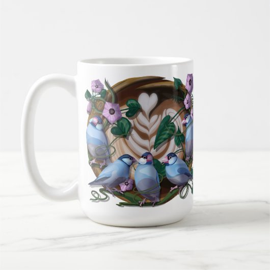 Java-Sperlinge, Java-Kaffee Kaffeetasse (Links)