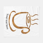 Java Steaming Cup | Wooden Curvy Coffee & Tea Fleecedecke (Vorderseite (Horizontal))