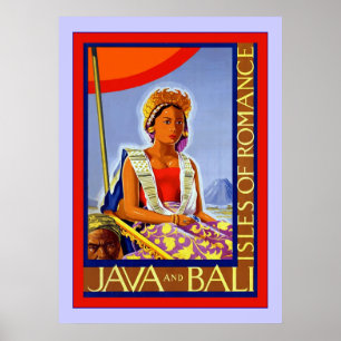 Java und Bali ~ Inseln der Romance ~ Vintage Trave Poster