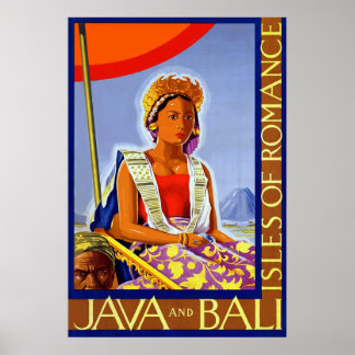 Java und Bali ~ Inseln der Romance ~ Vintage Trave Poster