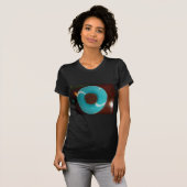 Java Vibes: Kaffeebohnen und Cyan Blue Bowl Art T-Shirt (Vorne ganz)