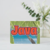 Java Vintage Reiseplakat Postkarte (Stehend Vorderseite)