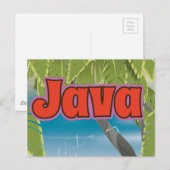 Java Vintage Reiseplakat Postkarte (Vorne/Hinten)