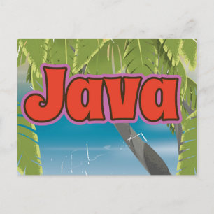 Java Vintage Reiseplakat Postkarte