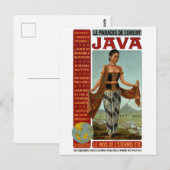 Java Vintage Reiseposter Restauriert Postkarte (Vorne/Hinten)