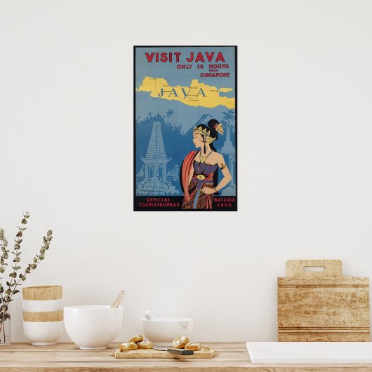 Java Vintage Travel Poster (Küche)