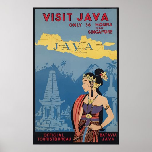 Java Vintage Travel Poster (Vorne)