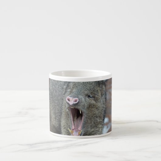 Javalina mit seinem Mund Wide Open Espressotasse (Vorderseite)
