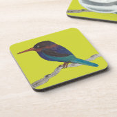 Javan Kingfisher auf einem Untersetzer Set (Linke Seite)