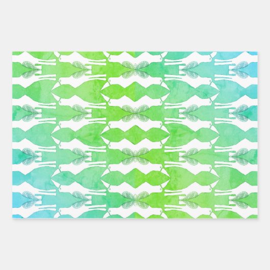 Javan Myna Bird Wrapping Paper Set 3 Geschenkpapier Set (Vorderseite)