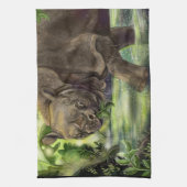 Javan Rhino Art Geschirrtuch (Vertikal)