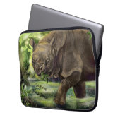 Javan Rhino Art Laptopschutzhülle (Vorderseite Links)