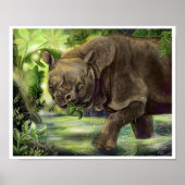 Javan Rhino Art Poster (Vorne)