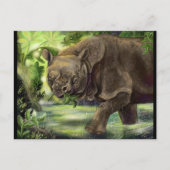 Javan Rhino Art Postkarte (Vorderseite)