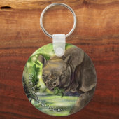 Javan Rhino Art Schlüsselanhänger (Vorderseite)