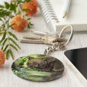Javan Rhino Art Schlüsselanhänger (Seite)