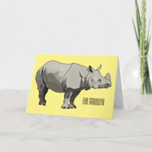 Javanashorn-Cartoon-Illustration Karte